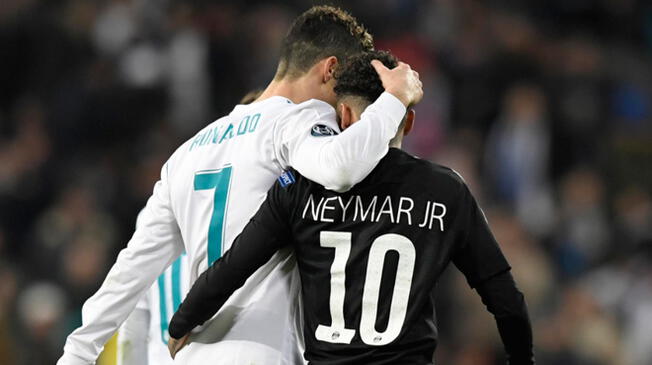 Cristiano Ronaldo y Neymar en un partido de Champions League.