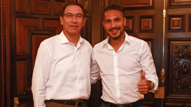 Martín Vizcarra recibió a Paolo Guerrero en el Palacio de Justicia.