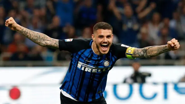 Mauro Icardi celebra su gol con el Inter de Milan.