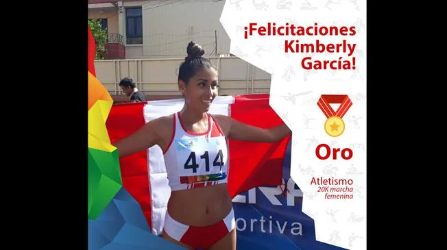 Kimberly García gana la medalla de oro para Perú en la marcha de 20 kilómetros.