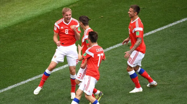 Gazinski convirtió el primer tanto del Mundial Rusia 2018. Foto: Agencia