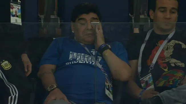 Argentina vs Croacia | Rusia 2018 | Lionel Messi: Diego Maradona y su desconsolada reacción tras la goleada que recibió Argentina [FOTO]