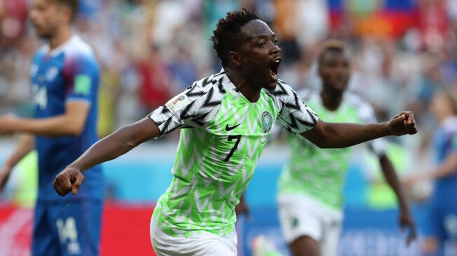 Ahmed Musa anotó el primer tanto del partido con un soberbio remate dentro del área. Foto: EFE Ahmed Musa anotó el primer tanto del partido con un soberbio remate dentro del área. Foto: EFE
