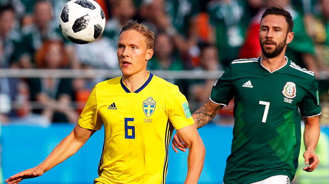 Augustinsson abrió la cuenta para Suecia ante México. Foto: EFE