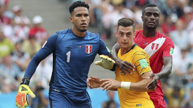 Pedro Gallese, durante el Perú vs. Australia.