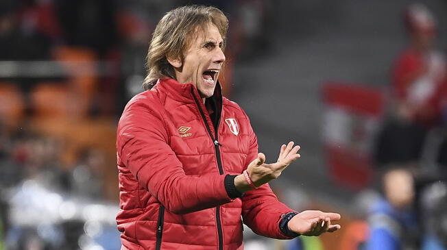 Ricardo Gareca, durante un partido de la Selección Peruana en el Mundial Rusia 2018.