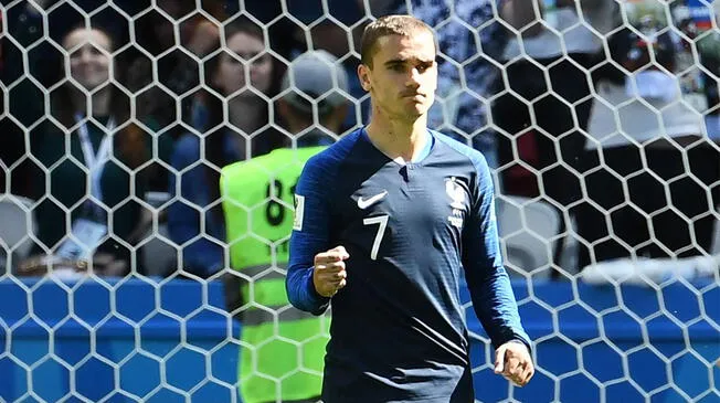 Antoine Griezmann anotó el 1-0 de Francia sobre Argentina en Rusia 2018.