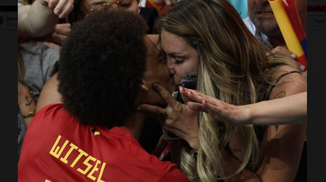 Bélgica vs Japón | Rusia 2018: El tierno beso de Axel Witsel con su novia tras la épica remontada de Bélgica