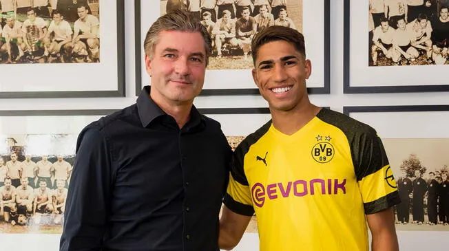 Achraf Hakimi llega al Borussia Dortmund cedido por dos temporadas. Foto: @BVB