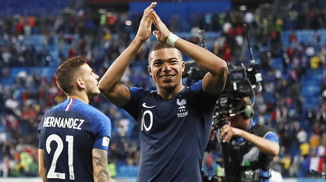 Kylian Mbappé celebra el pase de Francia a la final del Mundial Rusia 2018.