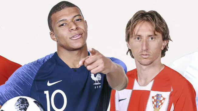 Kylian Mbappé y Luka Modric, figuras de Francia y Croacia.