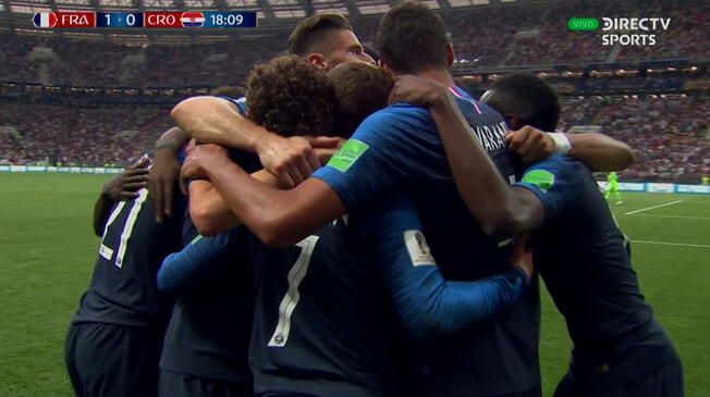 'Les Bleus' festejan el primero del partido tras autogol de Mario Mandžukić.