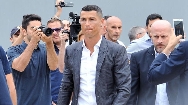 Cristiano Ronaldo a su arribo a Turín.