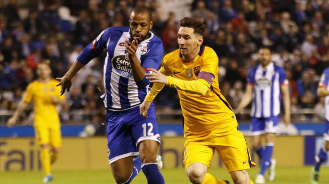 Sidnei enfrenta a Lionel Messi en un La Coruña-Barcelona.