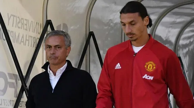 José Mourinho y Zlatan Ibrahimovic durante su etapa conjunta en el Manchester United.