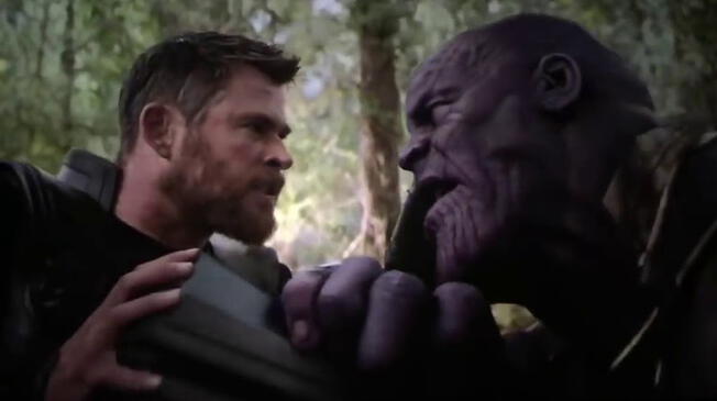 Thor y Thanos protagonizando una de las escenas mas emblemáticas de Infitiny War