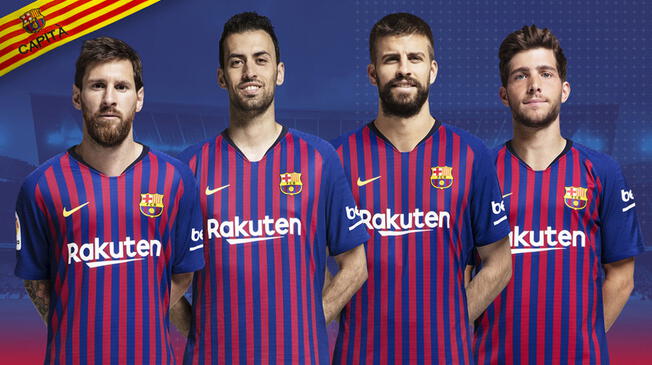 Lionel Messi, Busquets, Piqué y Sergi Roberto: los capitanes del Barcelona