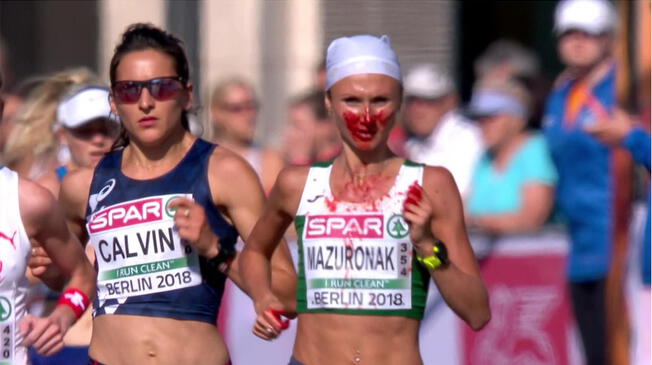 YouTube: Atleta bielorrusa ganó competencia con la cara llena de sangre 