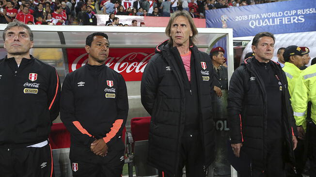 Nolberto Solano, junto al comando técnico de la Selección Peruana