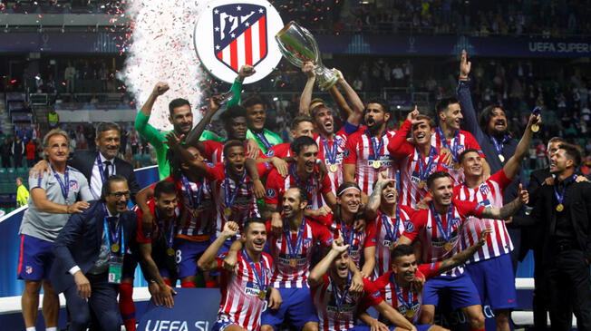 Atlético Madrid campeón de la Supercopa de Europa tras aplastar 4-2 a Real Madrid.