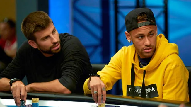 Piqué y Neymar participaron de una partida de póker en Barcelona.