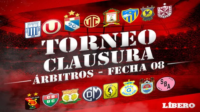 La programación de árbitros de la fecha 8 del Torneo Clausura 2018.