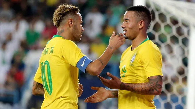 Neymar y Gabriel Jesús, figuras en la actual Brasil. 