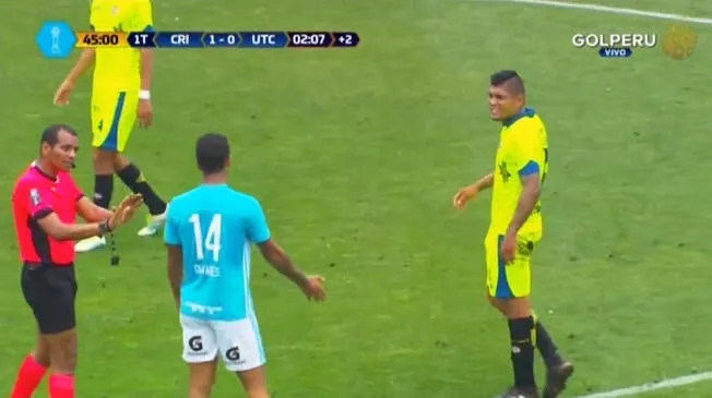 Sporting Cristal vs UTC: Christopher Olivares y Luis Cardoza casi se agarran a los golpes al término del primer tiempo | Video | Torneo Clausura 2018.