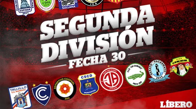 Segunda División: partidos de la última fecha se disputarán este domingo 28 de octubre