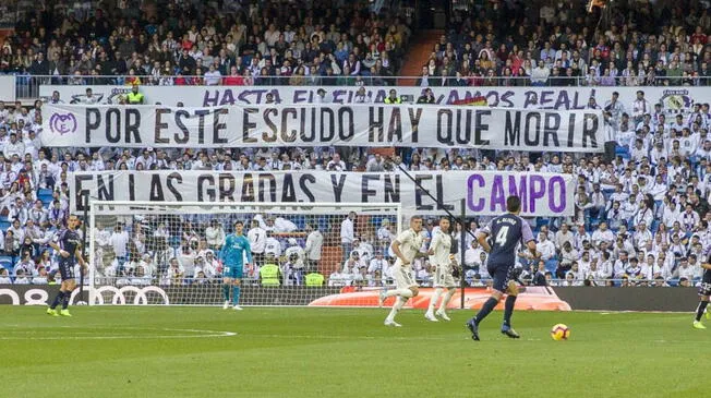 Real Madrid: Hinchas hacen pancarta de protesta en partido ante Real Valladolid
