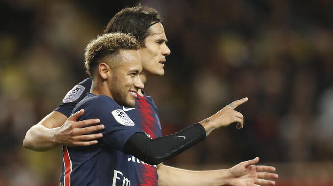 Neymar y Cavani fueron las figuras en la victoria del PSG sobre el Mónaco.