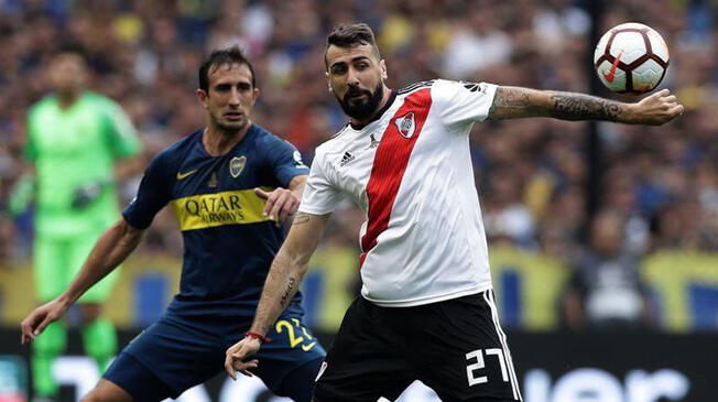 Boca Juniors y River Plate en la primera final de la Copa Libertadores.
