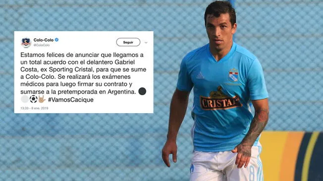 Sporting Cristal: El motivo principal del por qué Colo Colo eliminó su tuit sobre fichaje de Gabriel Costa