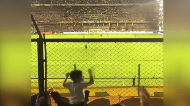 Pequeño hincha de Boca Juniors hizo temblar a La Bombonera. Captura: ESPN