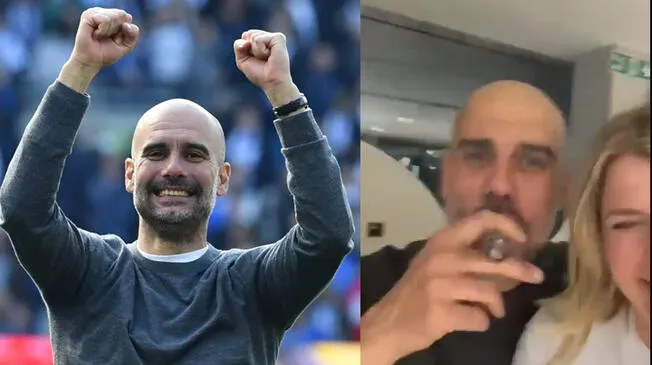 City Pep Guardiola fumando y cantando Oasis