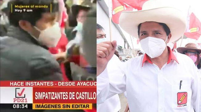 Periodista de Latina es agredido frente a Pedro Castillo.