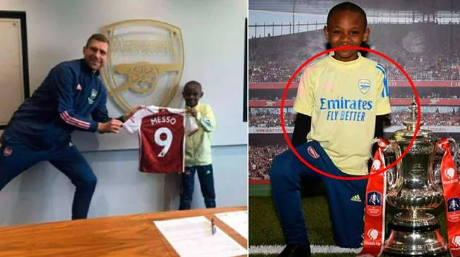 A Leo Messo lo vieron jugar en el distrito de Siaya, Kenia. Scouting de Arsenal lo llevaron a Inglaterra.
