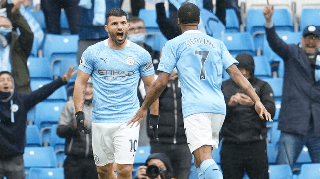 Aguero marcó doblete con el City