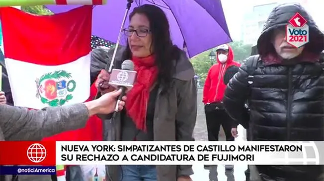 Simpatizantes de Perú Libre realizan marcha contra Keiko en EE.UU.
