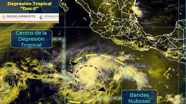 La tormenta tropical se ubica a 855 km al sur de Manzanillo, Colima