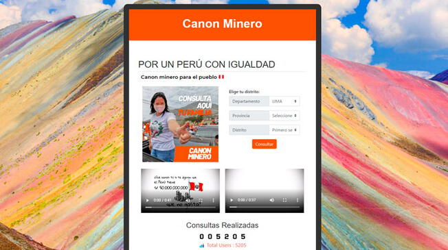 Crean una página web en favor de Keiko Fujimori, en la que ofrecen canon minero para cada familia peruana.