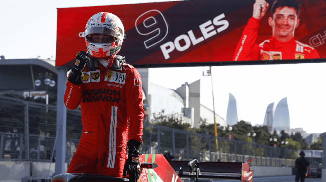 Leclerc se quedó con la pole position en la clasificación del GP de Azerbaiyán