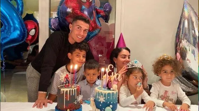 Cristiano Ronaldo festejó el cumpleaños de sus mellizos Eva y Mateo