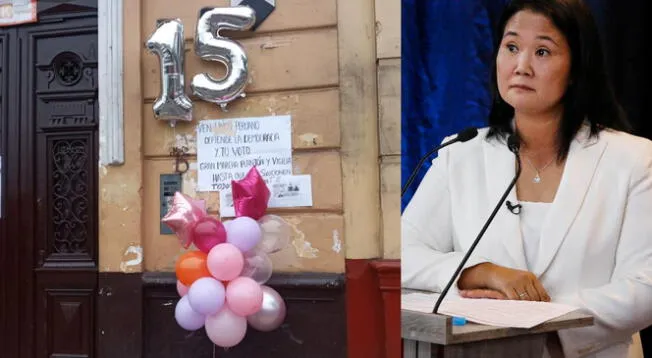 Keiko Fujimori: dejan arreglo de 15 años en la puerta de local de Fuerza Popular