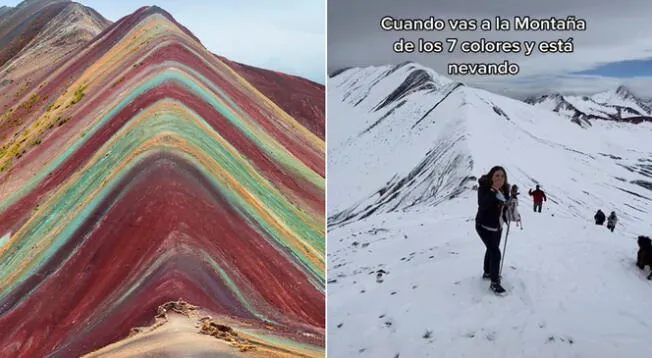 Joven va a la Montaña 7 colores y lo encuentra todo tapado de nieve