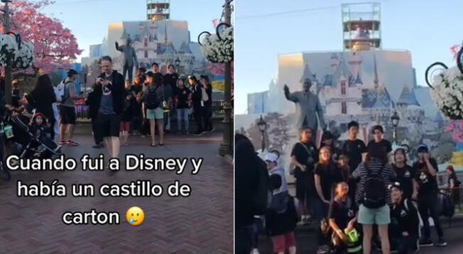 Viajó a Disneylandia y solo vio un castillo de cartón