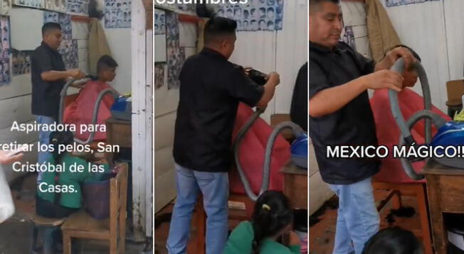 Peluquería mexicana se hace viral por emplear una aspiradora para retirar el cabello