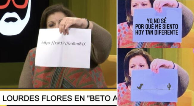 Lourdes Flores se vuelve viral meme luego de imprimir un link en un papel