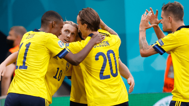 Suecia venció 3-2 a Polonia y acabó primero en el Grupo E de la Eurocopa