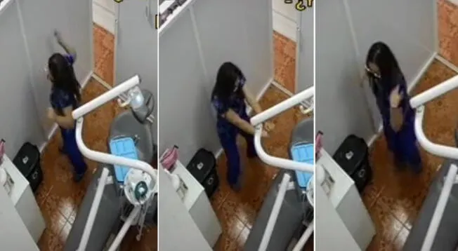 Dentista es captada haciendo TikTok a la espera de clientes